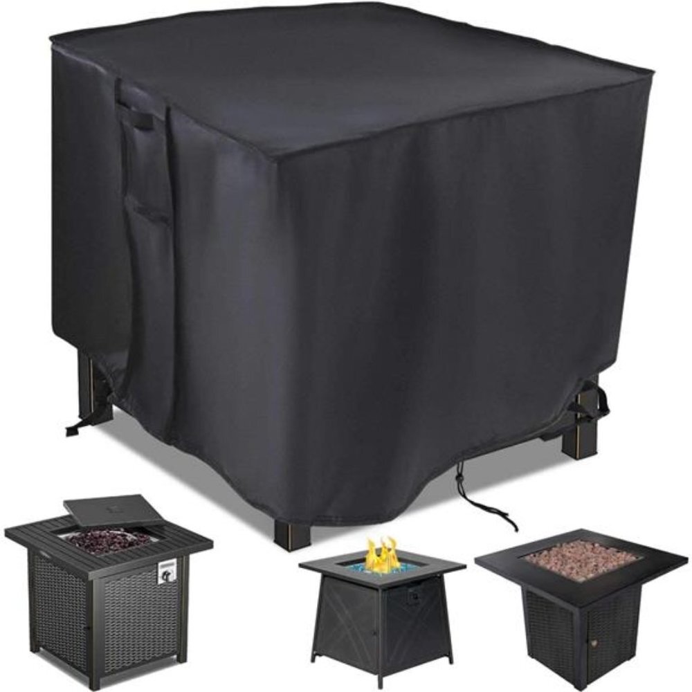 Fire Pit Cover,28 inch Firepit Covers Square Gas Fireplace Fire Pit Table Cover